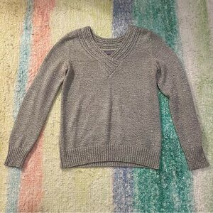 Laura Scott Gray V-Neck Sweater